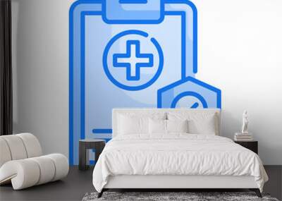 insurance policy vector blue colours icon style illustration. EPS 10 File Wall mural